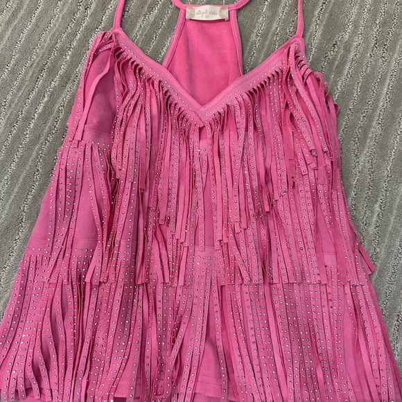 Altar'd State Tops - Altar'd State Pink Studded Fringe Camisole Top